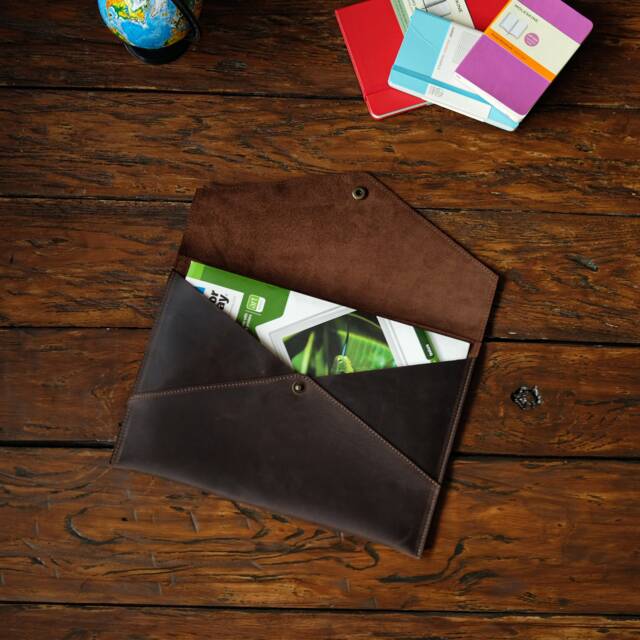Personalized Leather Document Holder, A4 Envelope, Office Paper Case - image 1