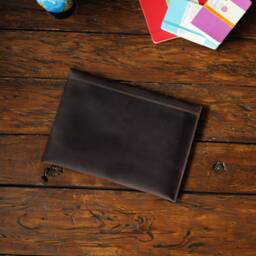 Personalized Leather Document Holder, A4 Envelope, Office Paper Case - thumbnail 3