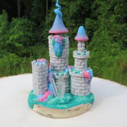 Charming Miniature Fantasy Castle With Quartz Crystals ~ Tiny Fairy Crystal Colorful Mini Granite - thumbnail 2