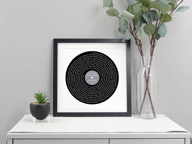 I Don't Want To Miss A Thing Song Lyrics Vinyl Record Print - Wedding, Anniversary, Or Birthday Gift Aerosmith Lyric Art Va009 - image 1