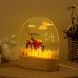 Personalized Tractor Night Light Custom Baby Boy Nursery Decor