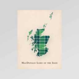 Macdonald Lord Of The Isles Scottish Tartan Map - Scotland Family Wall Decor, Ready To Hang - thumbnail 2