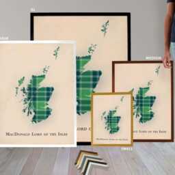 Macdonald Lord Of The Isles Scottish Tartan Map - Scotland Family Wall Decor, Ready To Hang - thumbnail 3