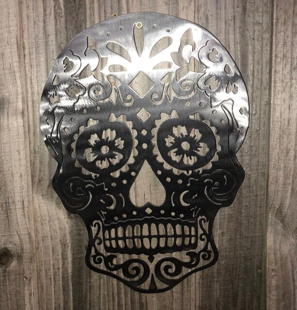 Sugar Skull Metal Wall Art, Day Of The Dead, Dia De Los Muertos - image 1
