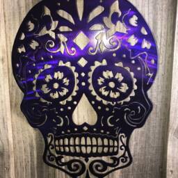 Sugar Skull Metal Wall Art, Day Of The Dead, Dia De Los Muertos - thumbnail 3