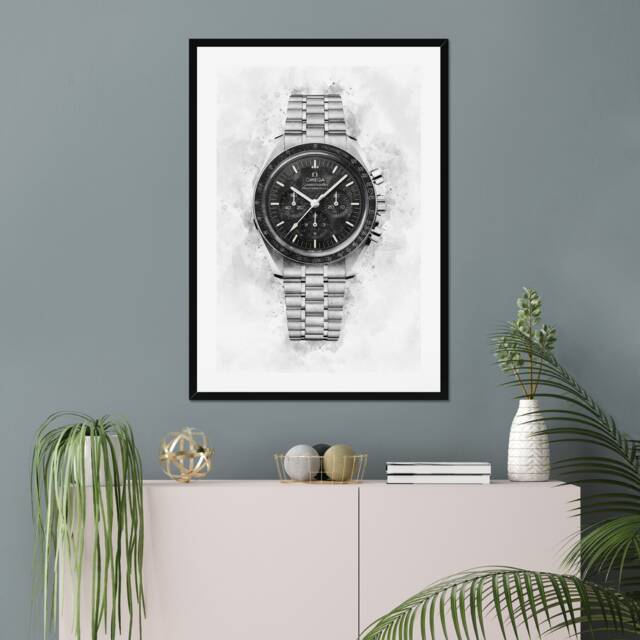 Omega Moonwatch Watch Art Print Poster, Gift For Lover, Speedmaster, Enthusiast - image 1