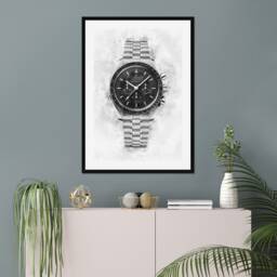 Omega Moonwatch Watch Art Print Poster, Gift For Lover, Speedmaster, Enthusiast - thumbnail 1