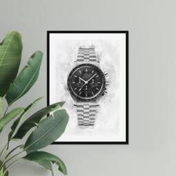 Omega Moonwatch Watch Art Print Poster, Gift For Lover, Speedmaster, Enthusiast - thumbnail 2