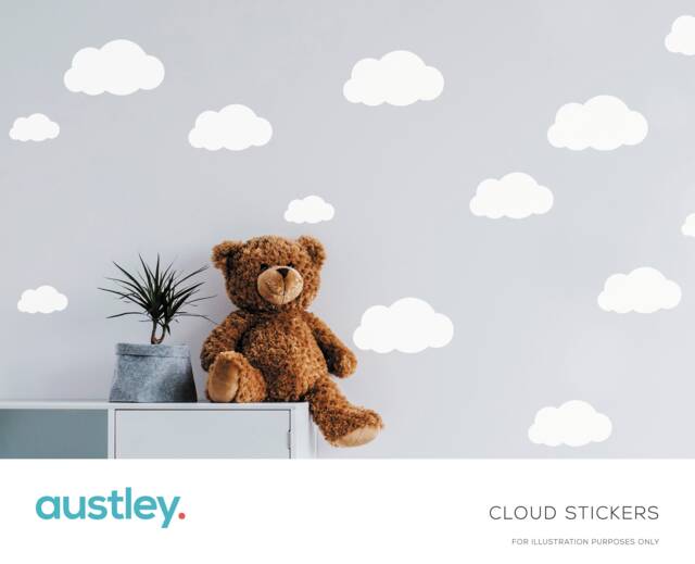 104 Cloud Stickers, Wall Decals, Art, Office, Nursery, Bedroom, Living Room - image 1