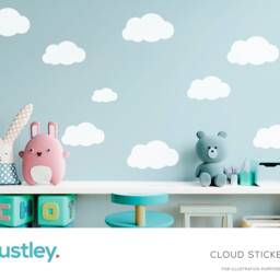 104 Cloud Stickers, Wall Decals, Art, Office, Nursery, Bedroom, Living Room - thumbnail 2