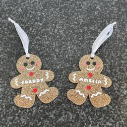 Personalised Gingerbread Man Tree Decoration, Person Bauble, Personalised Dec For Kids - thumbnail 2