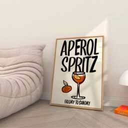 Aperol Spritz Print, Unframed Art, Bold Kitchen Posters, Trendy Bright Decor, Living Room, Typography Quotes, Retro, Alcohol, Cocktails, Bar - thumbnail 3