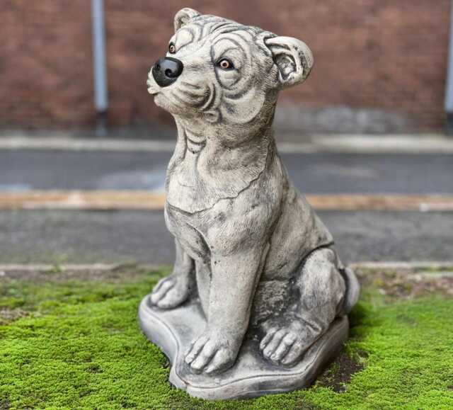 Stone Large Bull Terrier Statue Concrete Dog Sculpture Outdoor Staffordshire Decor Cement Pet Figure Memorial Art Lawn Ornament - image 1
