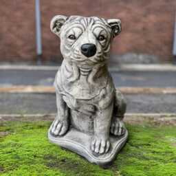 Stone Large Bull Terrier Statue Concrete Dog Sculpture Outdoor Staffordshire Decor Cement Pet Figure Memorial Art Lawn Ornament - thumbnail 2