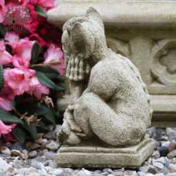 Resting Gargoyle Stone Statue - Outdoor Gremlin Sprite Decoration Garden Ornament - thumbnail 2