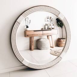 Large Round Rope Mirror - Nautical Coastal Home Decor - 35.4 - thumbnail 4