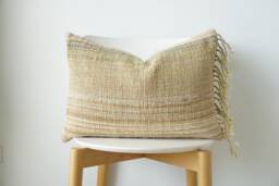 Brown Tribal Hemp Hand Woven Natural Dye Color Pillow Cover - thumbnail 1