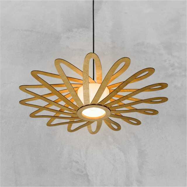 Natural Ufo Lampshade, Wood Ceiling Light, Scandinavian Pendant, Brada, Lamp, Plywood Chandelier, Pendant Light - image 1