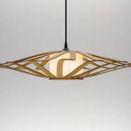 Natural Ufo Lampshade, Wood Ceiling Light, Scandinavian Pendant, Brada, Lamp, Plywood Chandelier, Pendant Light - thumbnail 2