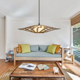 Natural Ufo Lampshade, Wood Ceiling Light, Scandinavian Pendant, Brada, Lamp, Plywood Chandelier, Pendant Light - thumbnail 3