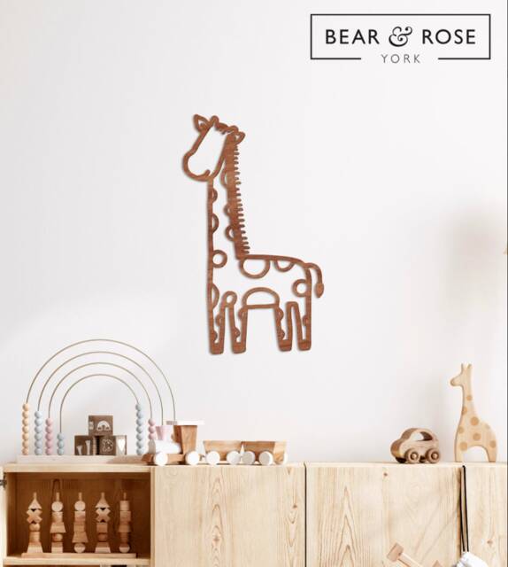 Giraffe Safari Wall Decor - Nursery/Kids Animals Children Room - image 1