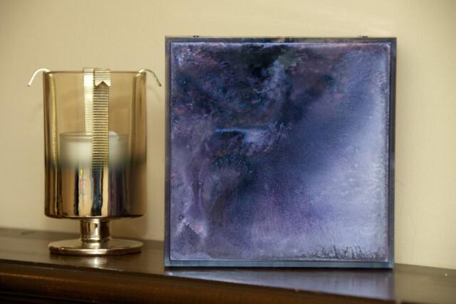 Found Onject Plastic Box & Alcohol Ink Wall Art