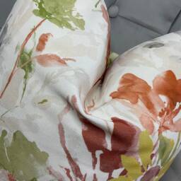 Decorative Cushion Cover Pillow Throw Cover - Floral Design Orange Green Double Sided Designer Panaz Fabric - thumbnail 3