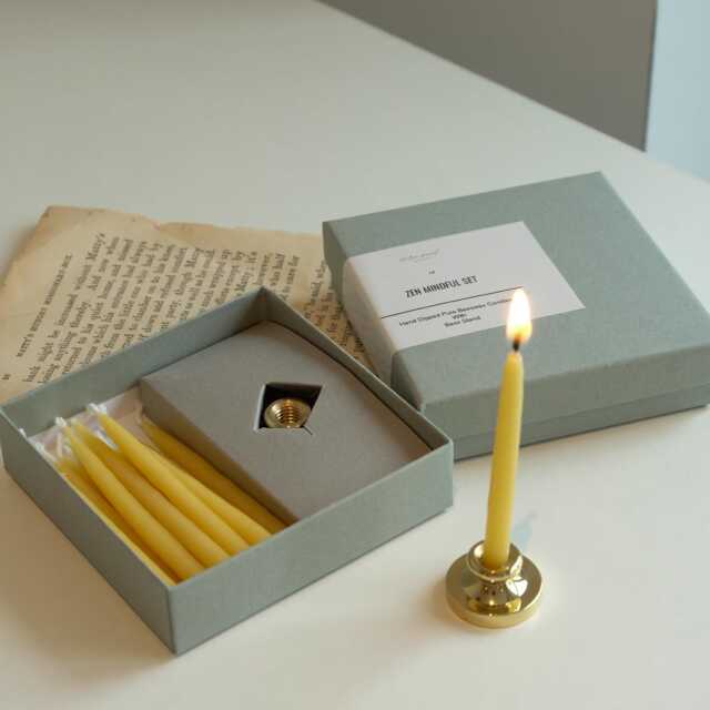 Zen Mindful Candle Set Of 12/Christmas Gift Beeswax Meditation Candle Smokeless & Dipless - image 1