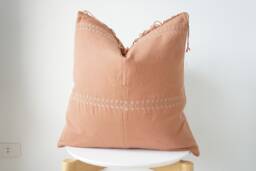 Brown Tribal Hemp Hand Woven Natural Dye Color Hmong Lumbar Pillow Cover - thumbnail 1