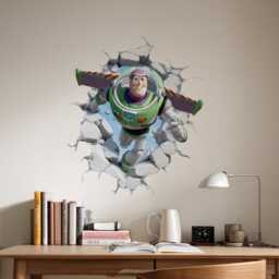 Buzz Lightyear Wall Decal Toy Story Nursery Decor Smashing Through The Wall Vinyl Sticker - thumbnail 2