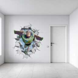 Buzz Lightyear Wall Decal Toy Story Nursery Decor Smashing Through The Wall Vinyl Sticker - thumbnail 3