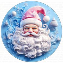 Pink Santa Christmas Sign, Metal Sign For Christmas, Santa Wreath Merry Christmas Uk, Pink Xmas - thumbnail 2