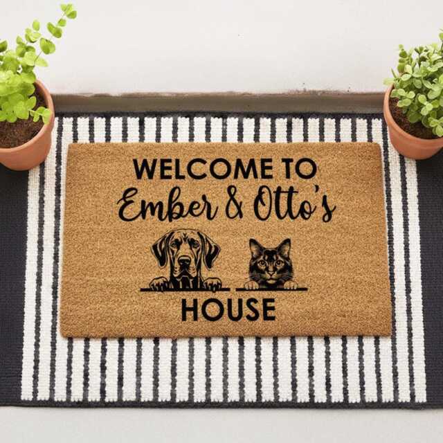 Cat Doormat Custom Artwork Of Your Pet - Dog Personalized With Gifts For People Pets Rug Mat - image 1