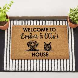 Cat Doormat Custom Artwork Of Your Pet - Dog Personalized With Gifts For People Pets Rug Mat - thumbnail 1