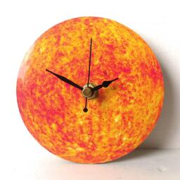 Sun Desk Clock - Small Wall Decoupage Photo Space Astronomy Star Orange Round - thumbnail 2