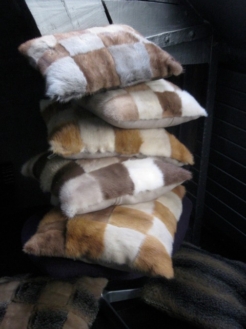 Patch Me Pretty Cushion Almost Rectangular, Very Soft, in Small Gray - Vintage Mink - image 1