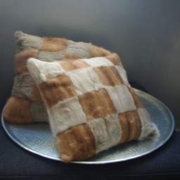 Patch Me Pretty Cushion Almost Rectangular, Very Soft, in Small Gray - Vintage Mink - thumbnail 4