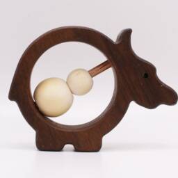 Carabao Wood Baby Rattle Organic Coconut Oil Finish - thumbnail 4