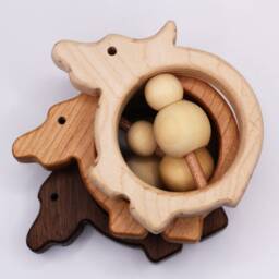 Carabao Wood Baby Rattle Organic Coconut Oil Finish - thumbnail 3