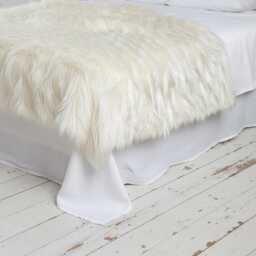 White Faux Fur Throw Blanket 240 X 65 cm - thumbnail 1