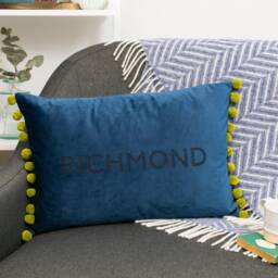 Favourite Place Personalised Cushion in Velvet With Pom Detail. Perfect Mother's Day Gift Or Custom Gift For Auntie Uncle - thumbnail 3
