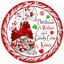Its A Candy Cane Christmas Wreath Sign, Candy Xmas Cane Gnome, Sign Uk, Wreath - thumbnail 3