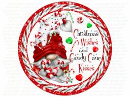 Its A Candy Cane Christmas Wreath Sign, Candy Xmas Cane Gnome, Sign Uk, Wreath - thumbnail 1