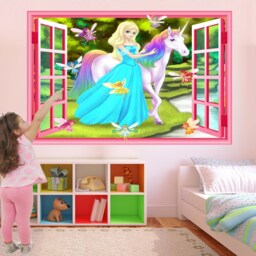Unicorn Princess Fairies Wall Decal Sticker Mural Poster Print Art Kids Girls Bedroom Decor Gr26 - thumbnail 1