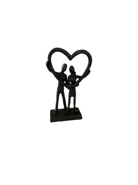 Our Shared Heart - Cast Iron Couple Sculpture A Beautiful Emblem Of United Love & Devotion Profound Connection Journey Loving - image 1