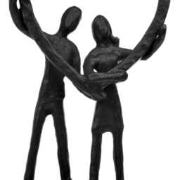 Our Shared Heart - Cast Iron Couple Sculpture A Beautiful Emblem Of United Love & Devotion Profound Connection Journey Loving - thumbnail 2