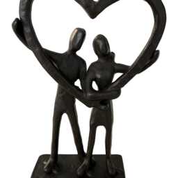 Our Shared Heart - Cast Iron Couple Sculpture A Beautiful Emblem Of United Love & Devotion Profound Connection Journey Loving - thumbnail 3