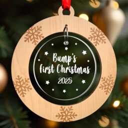 Bumps First Christmas Tree Decoration - 1st Ornament Bauble Mummy Daddy To Be Gift Pregnancy Announcement With Red Bag - thumbnail 2