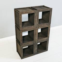 Wood Stained Box Floating Shelves, Wall Cube Square Shelves For Home Decor, House Items - thumbnail 3