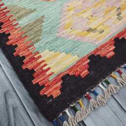Heritage Tribal Runner, Handmade Artisan Afghan Turkish Scandinavian Navajo Bohemian Flatweave Wool Multicolour Kilim Runner Rug 195x59 cm - thumbnail 2
